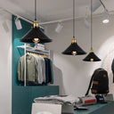 Industrial Black Iron Pendant Light With Conical Shade – Single-Bulb Suspension For Restaurants /