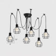Industrial Black Iron Wire Ball Cage Pendant Lamp For Dining Room 6 /