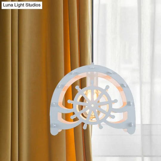 Industrial Cafe Pendant Light With Creative Waterwheel Design - Metallic Finish