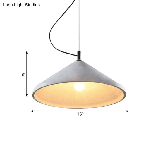 Industrial Cement Pendant Light - Cone Dining Room Ceiling Fixture