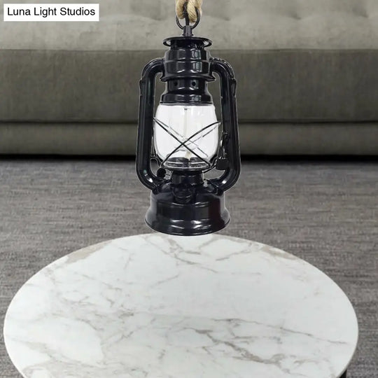 Industrial Pendant Ceiling Light: Black/Bronze/Antique Brass Finish Clear Glass 1 Light Perfect For
