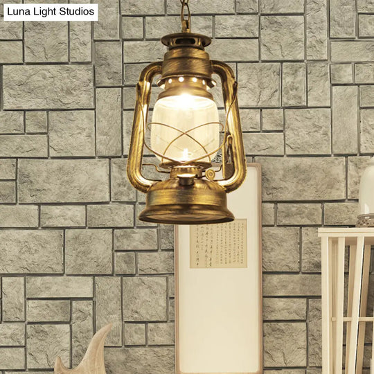 Industrial Pendant Ceiling Light: Black/Bronze/Antique Brass Finish Clear Glass 1 Light Perfect For