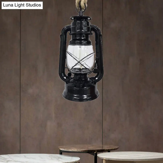 Industrial Pendant Ceiling Light: Black/Bronze/Antique Brass Finish Clear Glass 1 Light Perfect For
