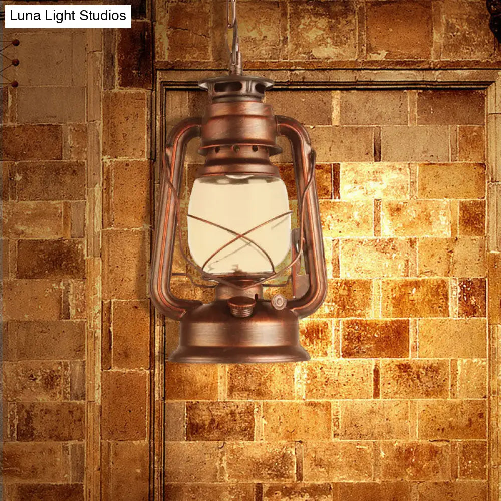 Industrial Pendant Ceiling Light: Black/Bronze/Antique Brass Finish Clear Glass 1 Light Perfect For