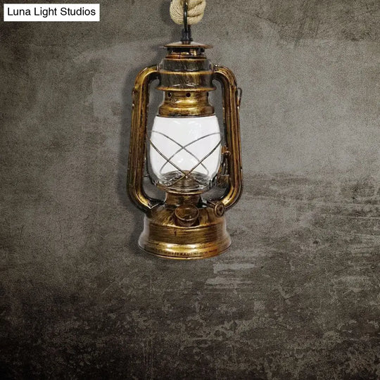 Industrial Pendant Ceiling Light: Black/Bronze/Antique Brass Finish Clear Glass 1 Light Perfect For