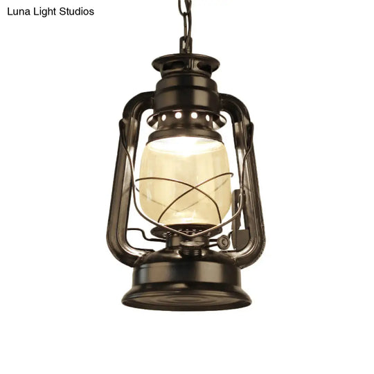 Industrial Pendant Ceiling Light: Black/Bronze/Antique Brass Finish Clear Glass 1 Light Perfect For