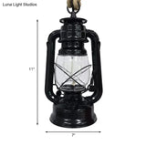 Industrial Clear Glass Pendant Ceiling Light For Coffee Shop - Black/Bronze/Antique Brass Finish