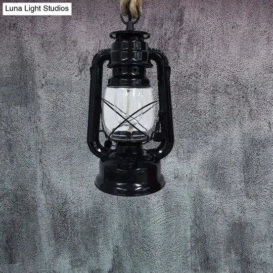 Industrial Pendant Ceiling Light: Black/Bronze/Antique Brass Finish Clear Glass 1 Light Perfect For