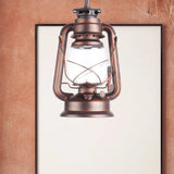 Industrial Clear Glass Pendant Ceiling Light For Coffee Shop - Black/Bronze/Antique Brass Finish