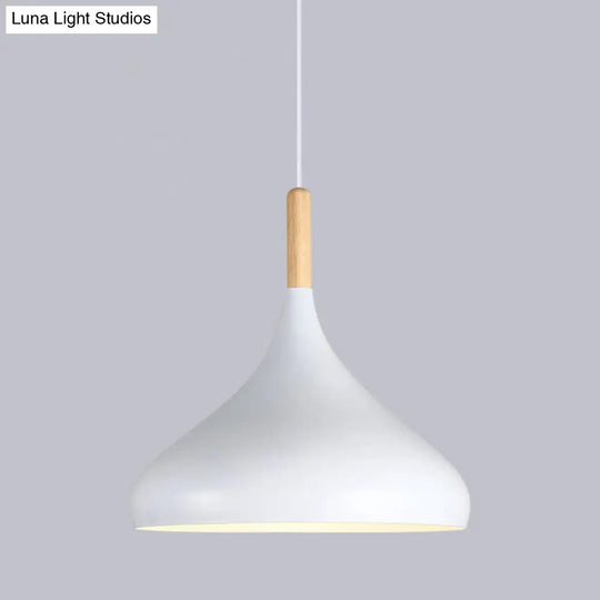 Restaurant Hanging Pendant Light Industrial Metal Cone Shade Ceiling Fixture White / D