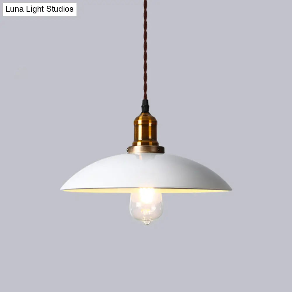 Restaurant Hanging Pendant Light Industrial Metal Cone Shade Ceiling Fixture White / B