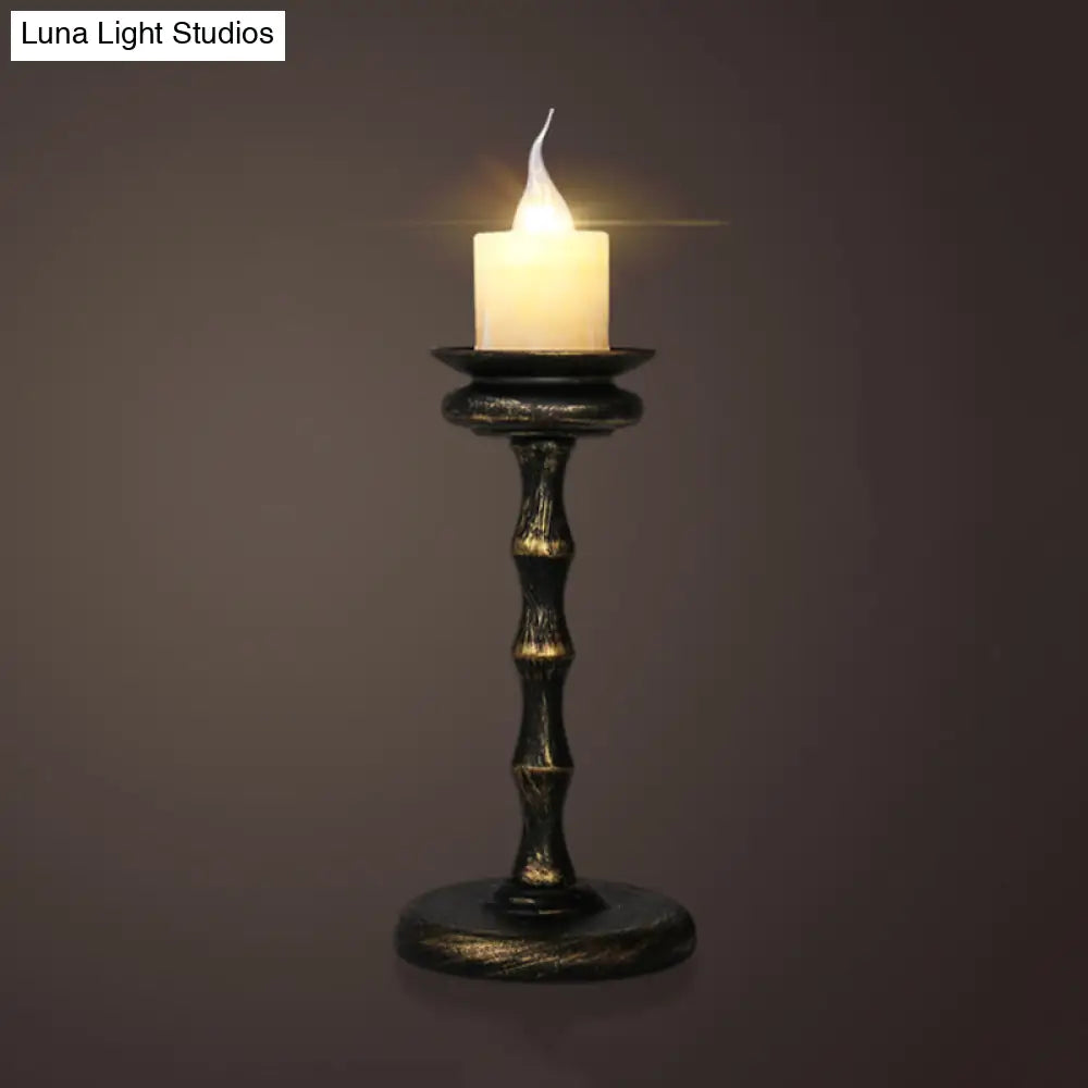 Industrial Desk Lamp With Candelabra Marble Table Accent In Brass/Bronze