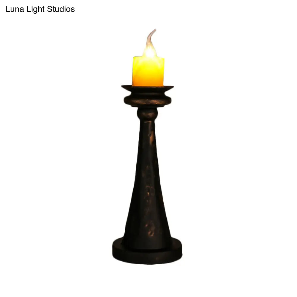 Industrial Desk Lamp With Candelabra Marble Table Accent In Brass/Bronze