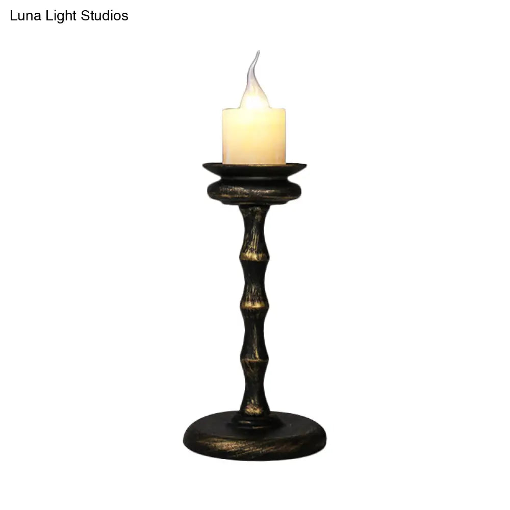 Industrial Desk Lamp With Candelabra Marble Table Accent In Brass/Bronze