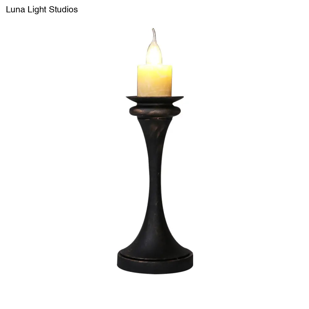 Industrial Desk Lamp With Candelabra Marble Table Accent In Brass/Bronze