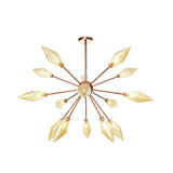 Industrial Diamond Glass Chandelier Lamp - 9/12/15 Lights Hanging Ceiling Fixture With Starburst