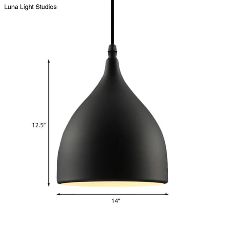 Industrial Dome Metal Pendant Light - 1 Hanging Ceiling For Restaurants 6.5’’/10’’ Dia Black