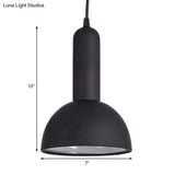 Industrial Domed Pendant Light In Metallic Black - Perfect For Living Room