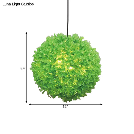 Industrial Green Metal Shade Hanging Lamp - 1 Head Ceiling Light With Led Perfect For Restaurant