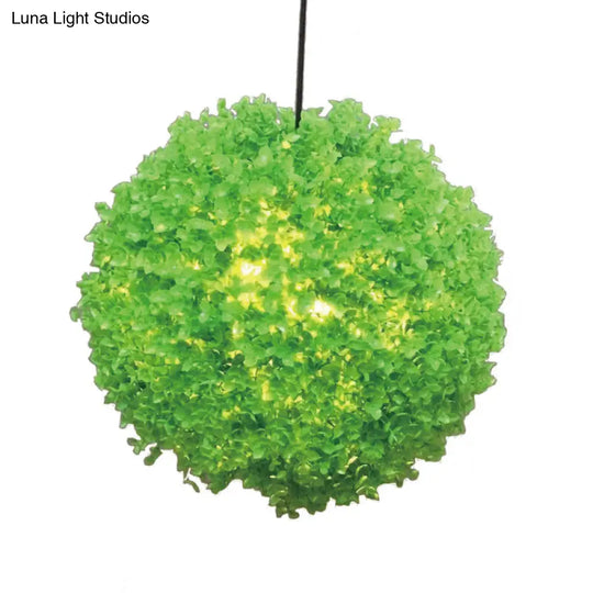 Industrial Restaurant Led Hanging Lamp With Metal Shade In Green - 12/14/16 Dia
