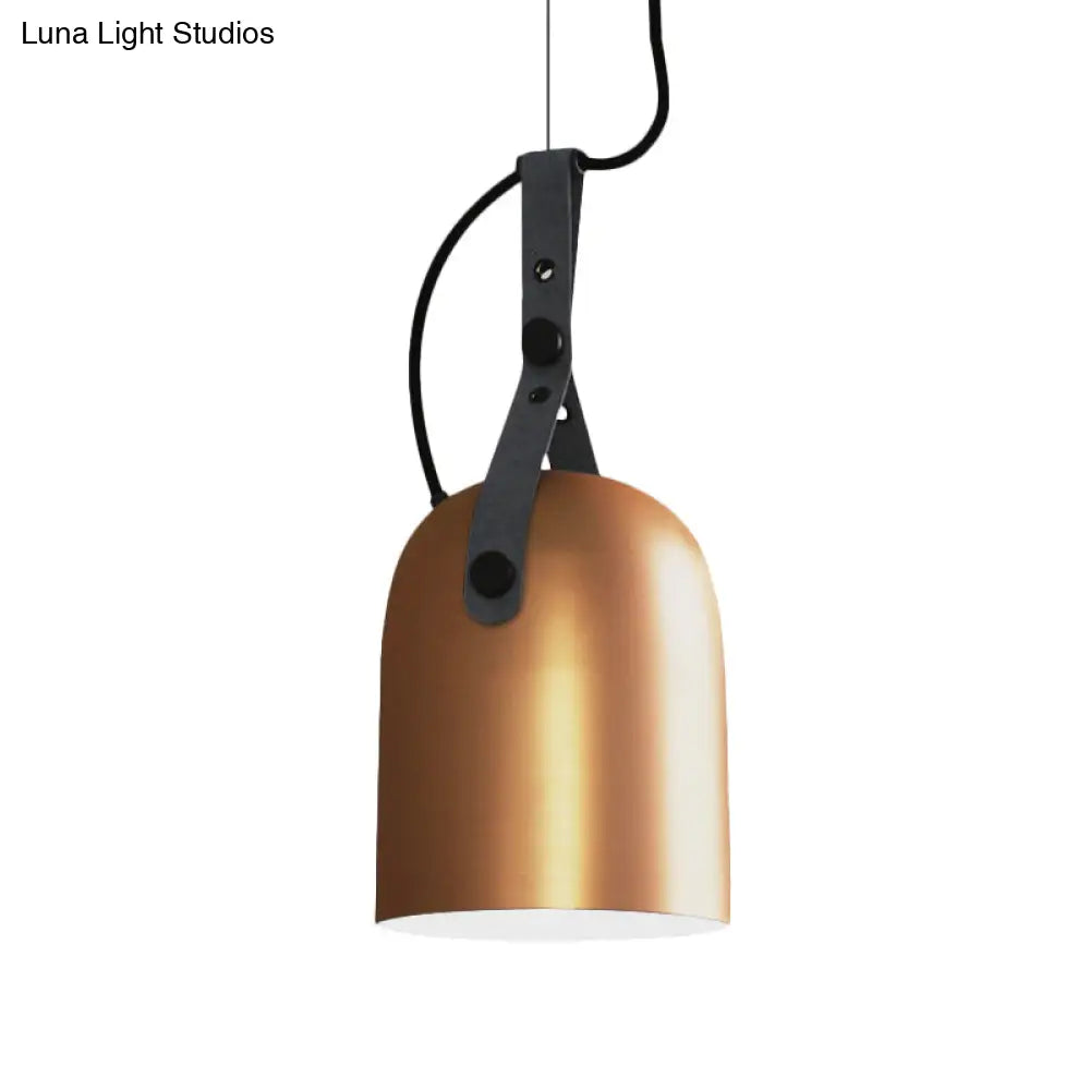 Industrial Hanging Kitchen Ceiling Lamp - Factory Iron Elongated Dome Shape 1 Head