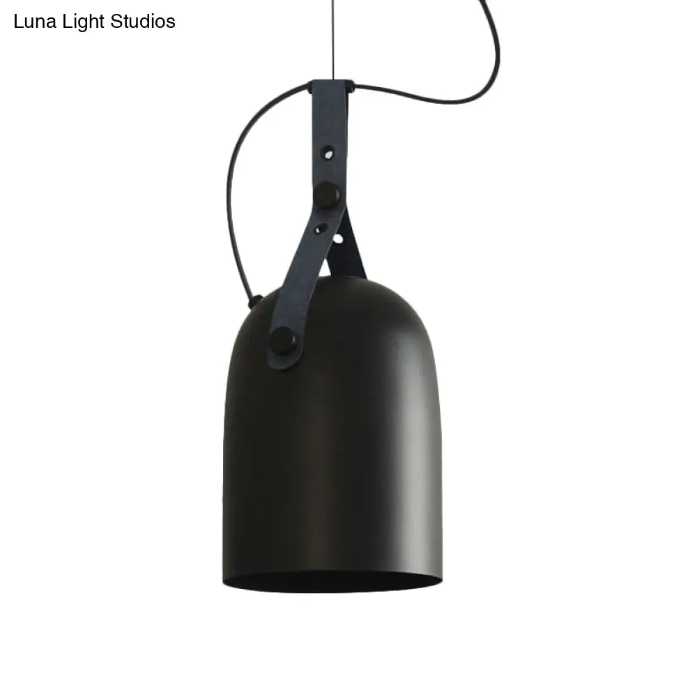 Industrial Hanging Kitchen Ceiling Lamp - Factory Iron Elongated Dome Shape 1 Head