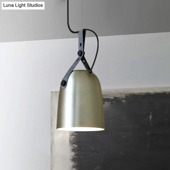 Industrial Hanging Kitchen Ceiling Lamp - Factory Iron Elongated Dome Shape 1 Head