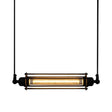 Industrial Iron 1-Light Black Pendant Hanging Light Fixture - Tube Kitchen Bar Suspension