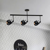 Industrial Iron Dome Restaurant Semi Flush Mount Ceiling Light Fixture With Linear Design - 2/3