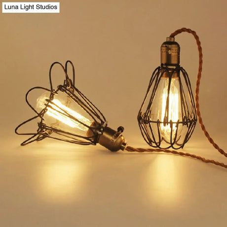 Industrial Iron Flower Pendant Light Ceiling Fixture For Bar - Hanging Cord Included