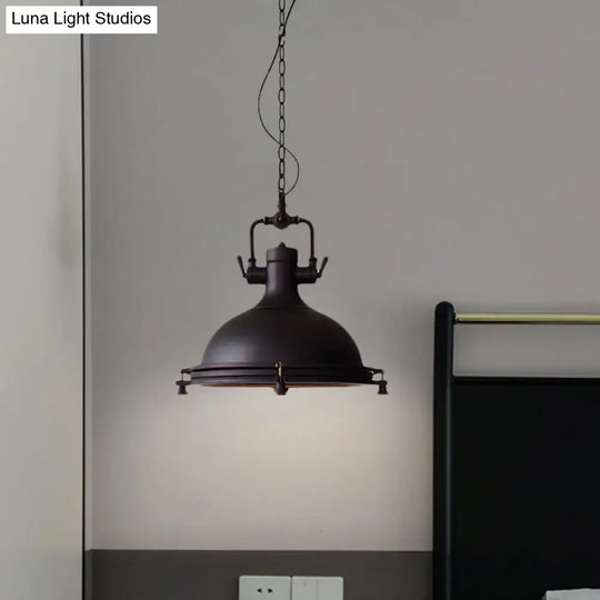 Industrial Iron Matte Black Pot Pendant Ceiling Light Single Dining Table Hanging Lamp Kit 12.5/16