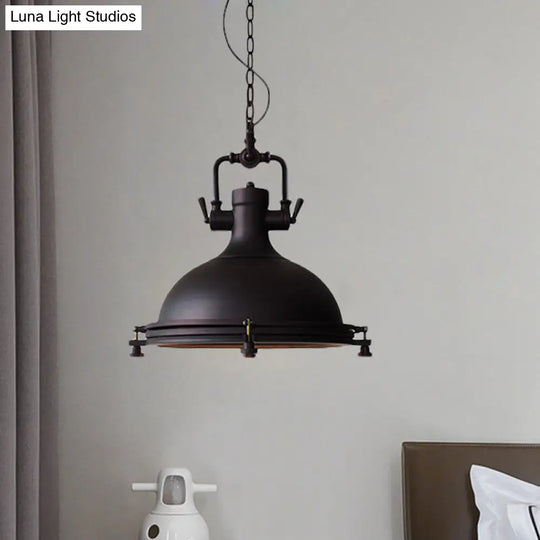 Industrial Iron Matte Black Pot Pendant Ceiling Light Single Dining Table Hanging Lamp Kit 12.5/16