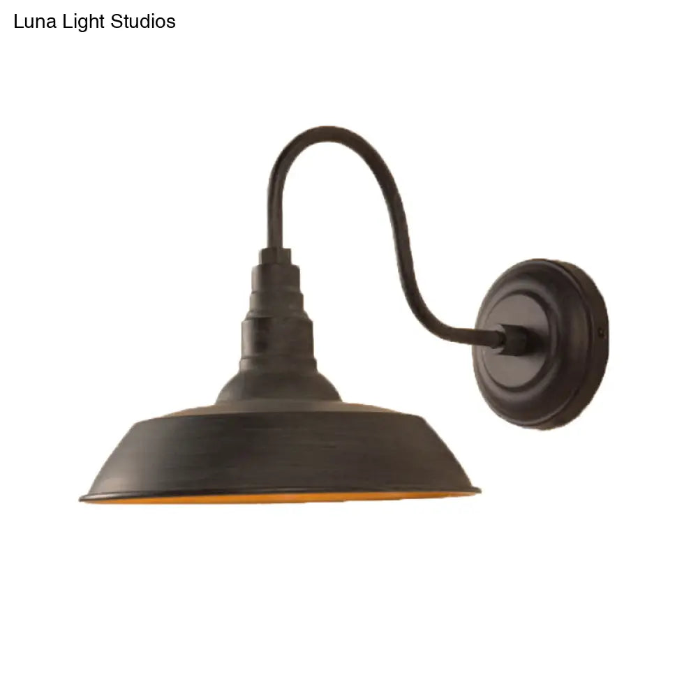 Industrial Iron Wall Light Fixture - Single-Bulb Mount Lighting Pot Lid Design