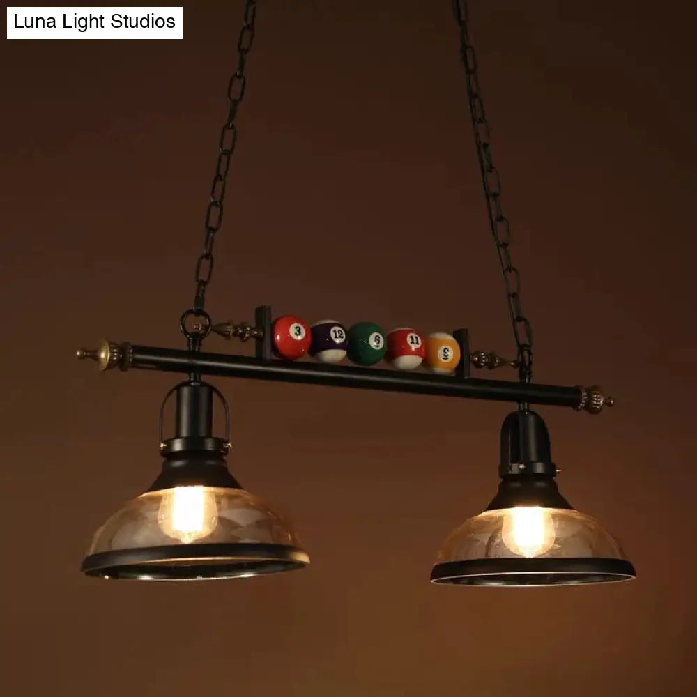 Industrial Metal Billiards Island Light For Restaurants With Bowl Shade