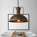 Industrial Metal Bowl Ceiling Lamp - Factory Style 1 Bulb Pendant Light 12.5’/16.5’ Width