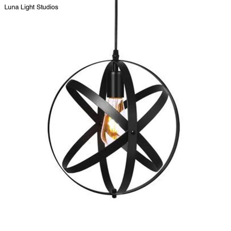 Industrial Metal Cage Pendant Light With Hanging Cord - Perfect For Restaurant Ceiling Lighting
