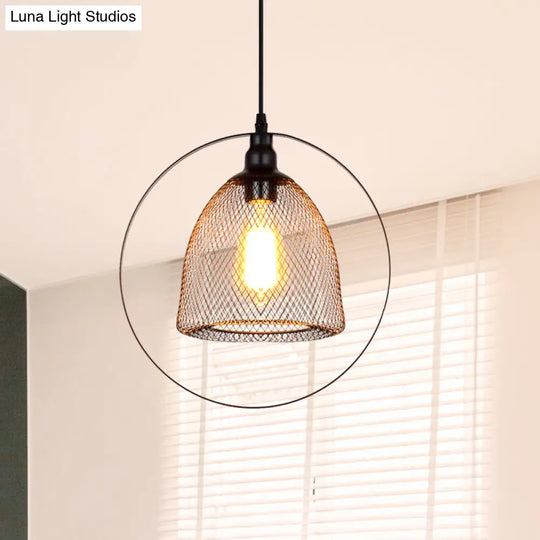 Industrial Black Metal Pendant Light For Living Rooms