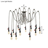 Industrial Metal Pendant Lamp With Valve And Pipe Design - Black 2/3 Lights Kitchen Ceiling Fixture