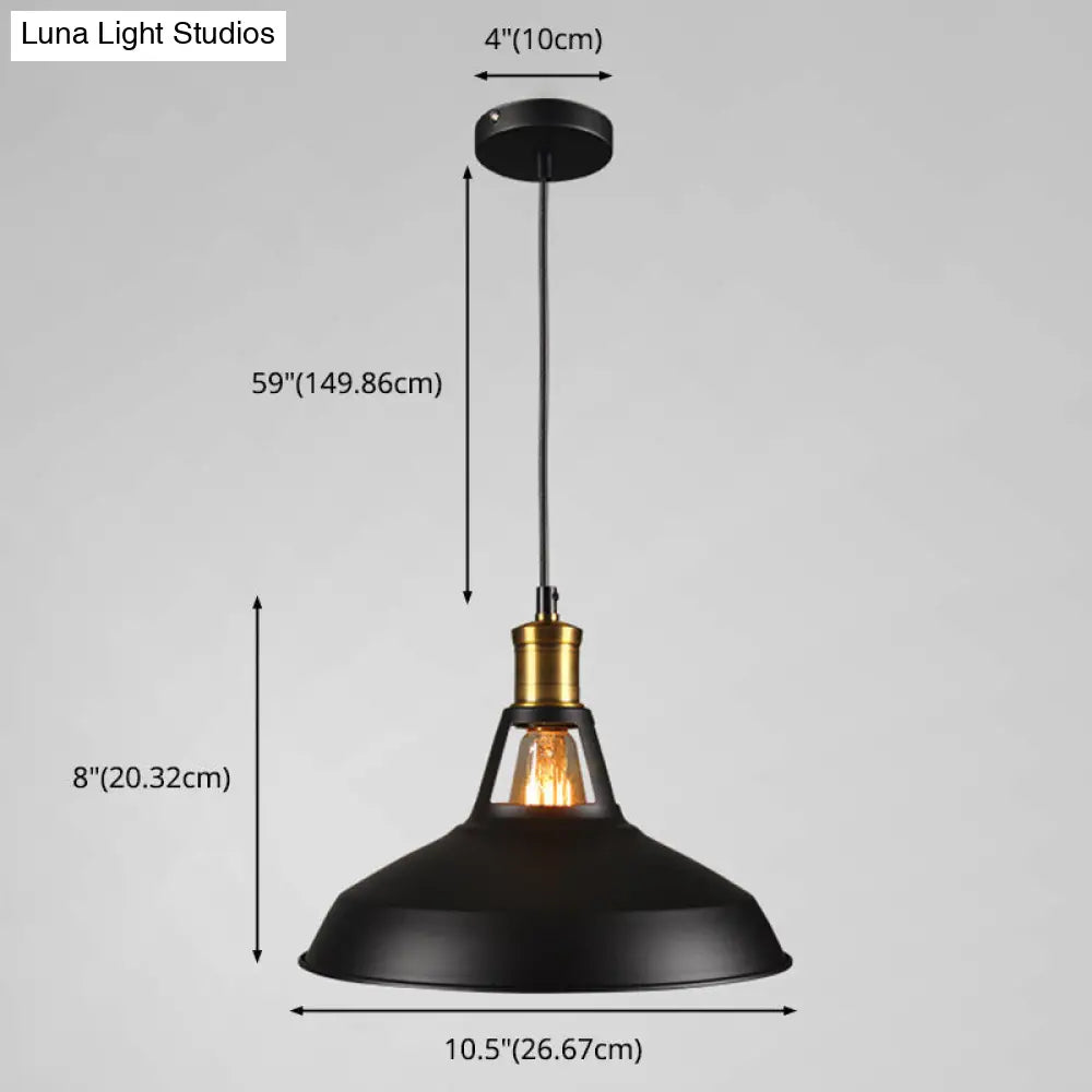 Industrial Style Metal Pendant Light Fixture For Shaded Restaurant - Hanging Kit
