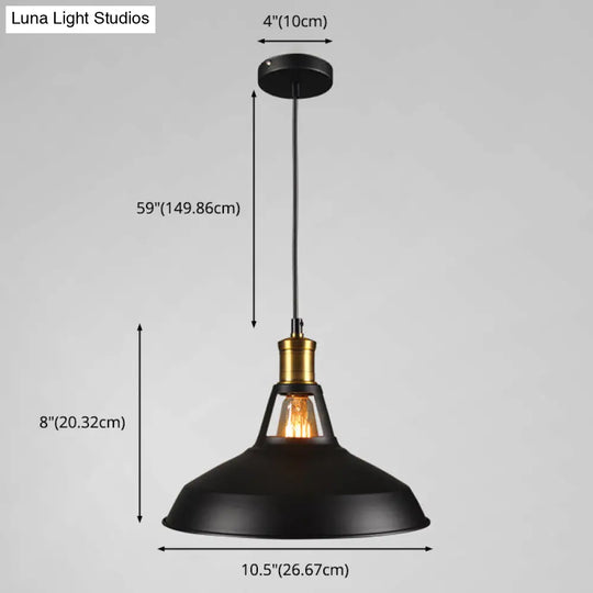 Industrial Style Metal Pendant Light Fixture For Shaded Restaurant - Hanging Kit