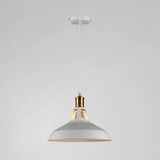 Industrial Metal Pendant Light Kit For Shaded Restaurant - Stylish Hanging Fixture White / 8’