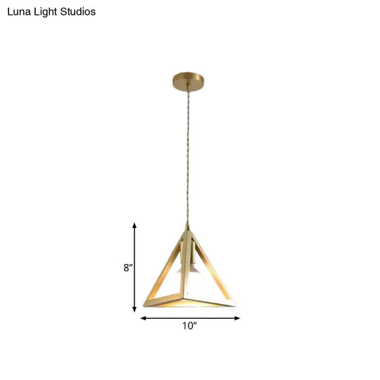 Industrial Metal Pendant Lighting With Gold Finish And Wire Frame For Dining Room Or Ambient