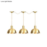 Industrial Multi-Hanging Pendant Lamp With Gold Dome Shade - 3/5/7 Lights For Restaurant Lighting