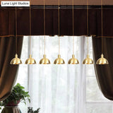 Industrial Multi-Hanging Pendant Lamp With Gold Dome Shade - 3/5/7 Lights For Restaurant Lighting