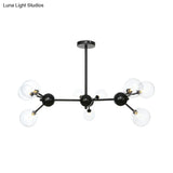 Industrial Orb Chandelier Lamp With Sputnik Design Amber/Clear/Smoke Gray Glass 3/9/12 Lights