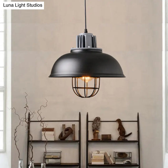 Modern White/Black Pendant Light With Factory Iron Bowl Shape Ceiling Suspension Lamp