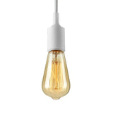 Industrial Pendant Lighting: Silica Gel Exposed Bulb 1 Head Adjustable Cord Black/White White