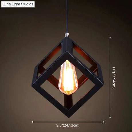 Industrial Retro 1-Light Pendant With Metal Cage For Bar - Hang In Style!