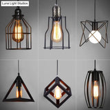 Industrial Retro 1-Light Pendant With Metal Cage For Bar - Hang In Style!