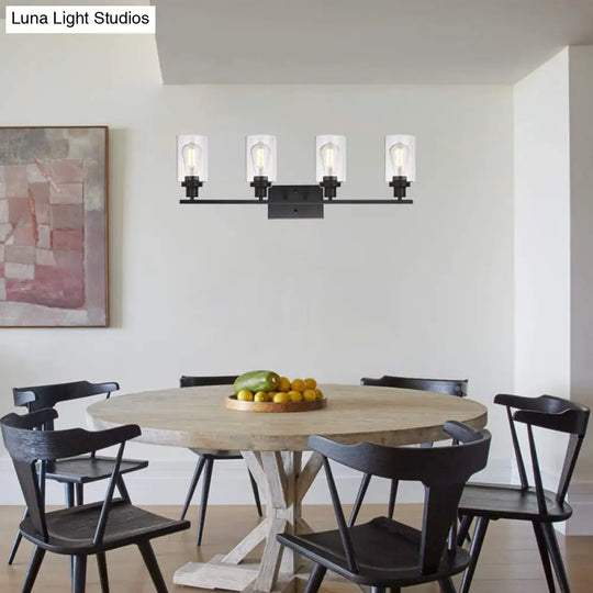 Industrial Retro Glass Vanity Wall Light Fixtures - Cylindrical Design